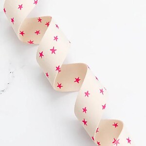 Starry Webbing in Natural in Pink - 1 1/2 Starry Webbing in Natural in Pink - 1 1/2