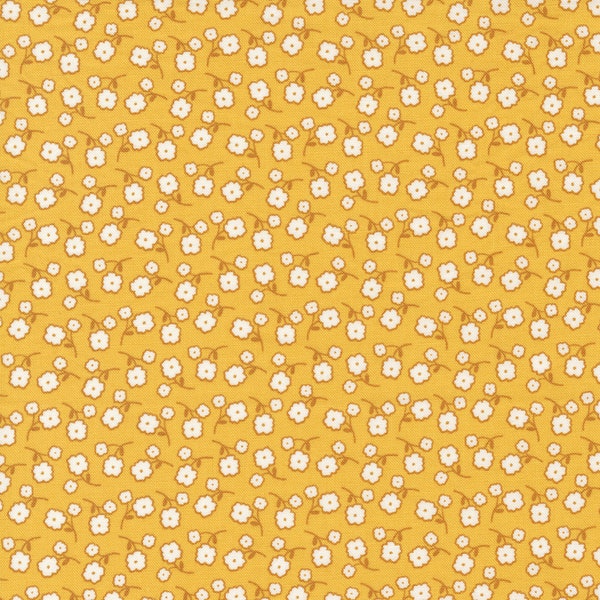 Sunny Flowers Saffron from Zinnia Collection by April Rosenthal for Moda Fabrics