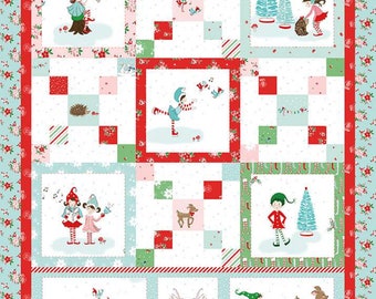 Quilt Blocks Panel from Pixie Noel 2 Collection by Tasha Noel for Riley Blake Design