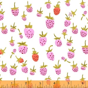 Strawberries White from Anniversary Collection by Heather Ross for Windham Fabrics