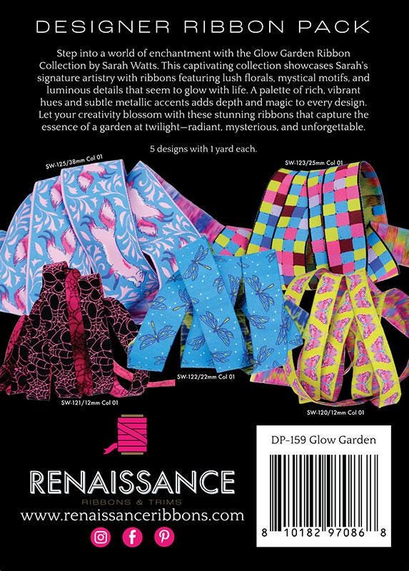 Ruby Lane Ribbons Designer Pack Glow Garden Ribbons by Renaissance Ribbons for Ruby Star ...