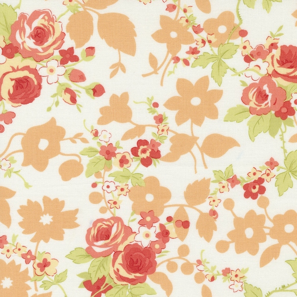 Summer Rose Ice Cream Tangerine from Fruit Cocktail Collection by Fig Tree and Co for Moda Fabrics