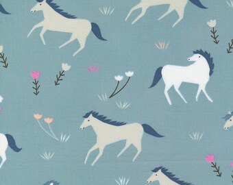 Horses Denim from Meander Collection by Aneela Hoey for Moda Fabrics