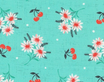 Cherry Daisy Robin's Egg from Julia Collection by Crystal Manning for Moda Fabrics