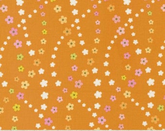 Lazy Daisy Stripe Clementine from Flower Power Collection by Maureen McCormick for Moda Fabrics