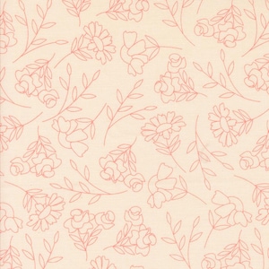May include: A seamless pattern featuring delicate pink floral designs on a cream background. The pattern includes various stylized flowers and leaves, creating a soft and romantic aesthetic.