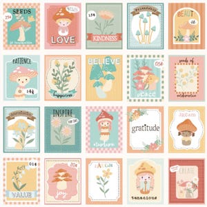 Seeds of Inspiration multi de la collection Mushroom Blooms par Jill & Rani pour Poppie Cotton