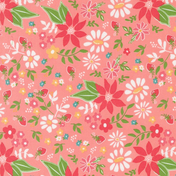 Strawberry Blossoms Carnation from Strawberry Lemonade Collection by Sherri & Chelsi for Moda Fabrics