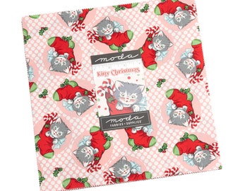 Kitty Christmas Layer Cake by Urban Chiks for Moda Fabrics