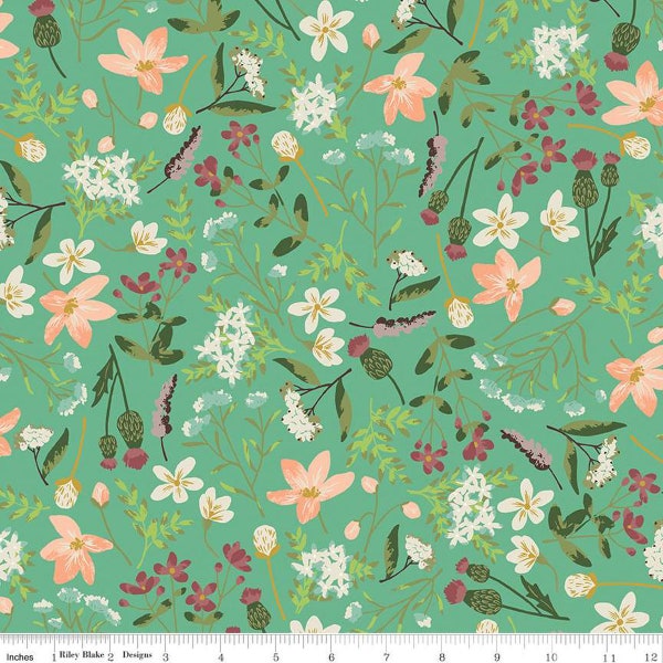 Meadow Main Green from Wildwood Wander Collection by Katherine Lenius for Riley Blake Designs
