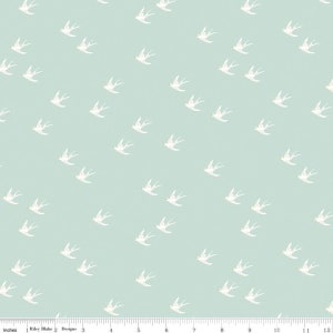 Swallows Mint Blue from Emma Collection by Citrus & Mint for Riley Blake Designs