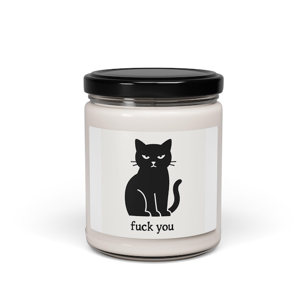 Angry Black Cat fuck you Candle | Scented Soy 9oz