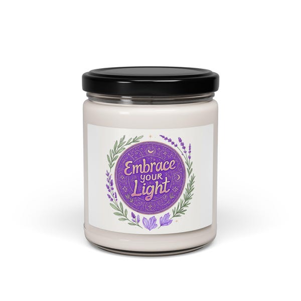 Candela profumata alla lavanda Embrace Your Light, barattolo da 9 once