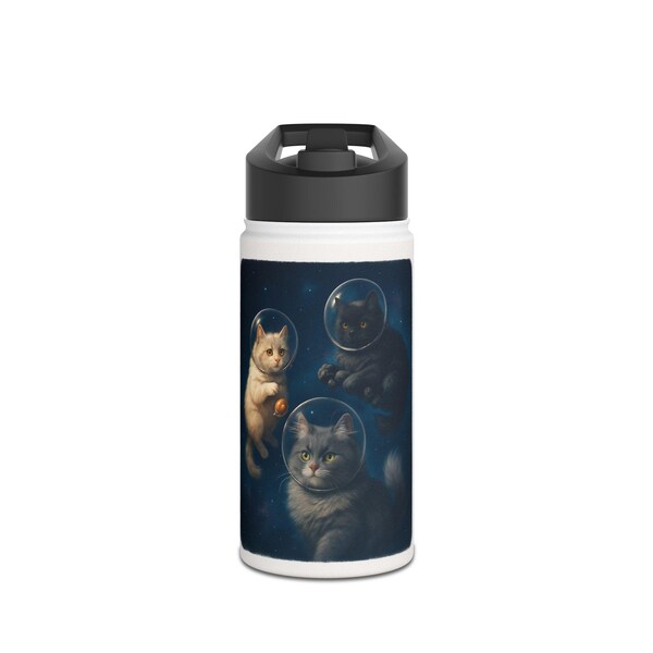 Borraccia Space Cats in acciaio inossidabile con design a forma di gatto astronauta