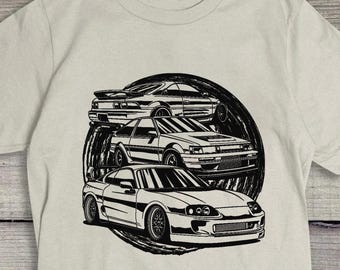 Camiseta de coche JDM Legends: Camiseta gráfica de corredor callejero japonés vintage