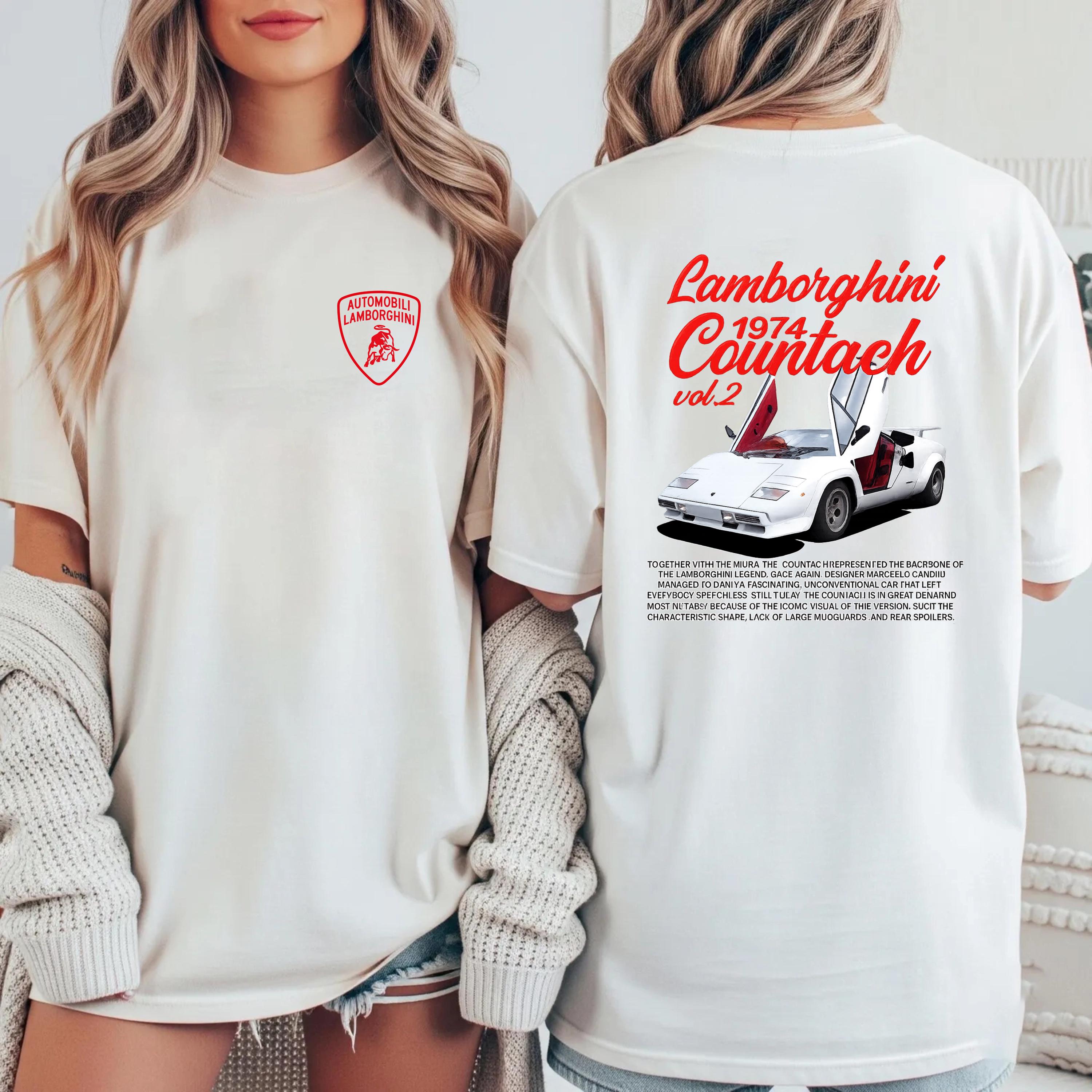 Retro Lambo 1974 Supercar Tee – Back Print Shirt | Pocket Logo 