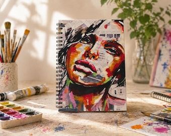 Soul Fragments – A Diary in Colors and Thoughts Handmade Leather Journal – Vintage Notebook – Travel Diary – Gift for Writers