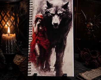 Wolf Notebook Handmade Diary for Wolf Fantasy Lovers Mystical Journal Wolf Gift Path of Inner Strength