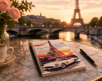 Paris – Driving: A Travel Journal Handmade Vintage Notebook – Antique Style Journal – Writer's Diary – Unique Gift