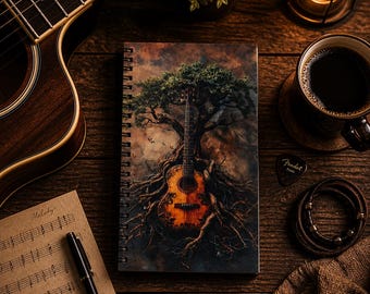 Guitar Journal | Music Lover Notebook | Songwriter Diary Musician Gift | Acoustic Guitar Notebook | Writing Journal Gift for Guitar Player