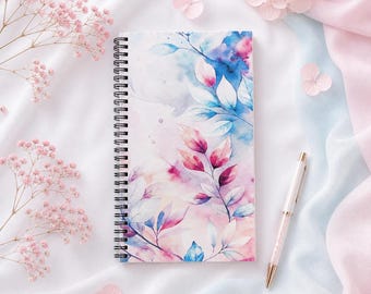 Watercolor of quiet thoughts Handmade Leather Journal – Vintage Notebook – Travel Diary – Gift for Writer