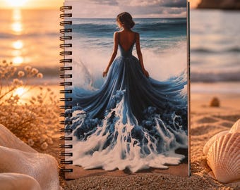 Waveheart – A Journal of Inner Strength Handmade Vintage Notebook – Antique Style Journal – Writer's Diary – Unique Gift