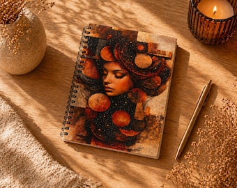 Cosmic Dreams – The Diary of Inner Galaxies Handmade Vintage Notebook – Antique Style Journal – Writer's Diary – Unique Gift