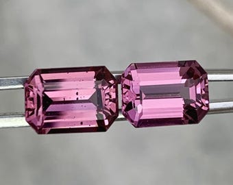 4.75 Carat Pink Spinel Pair Emerald Cut Natural Tanzania Loose Gemstone