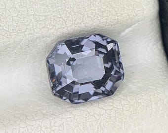 2.1 CT Grey Spinel Emerald Cut Natural Gemstone Tanzania Loose Collector Jewelry Gift