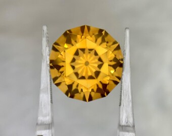 16.45 Carat Citrine Flower Cut Orangish Yellow Natural Madeira Brazil