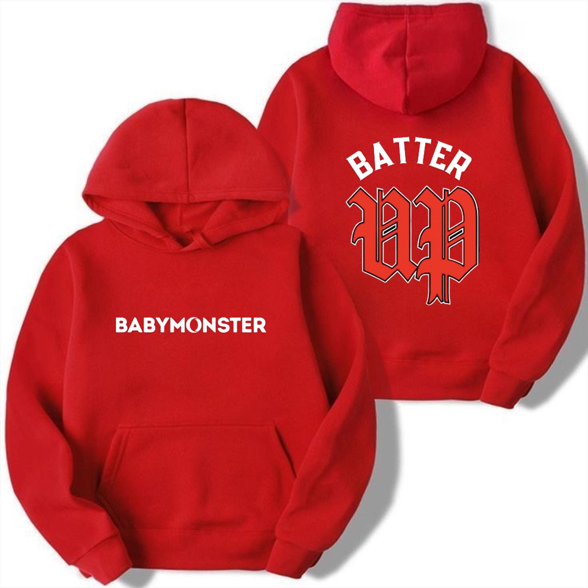 2025 BABYMONSTER フーディ&スウェット Babymonster Batter Up Hoodie 2024 Kawaii Women/men Harajuku