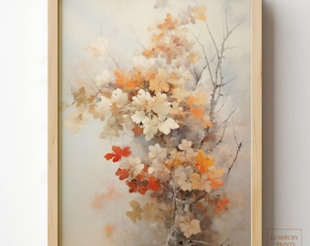 Maple Leaf Wall Art, Fall Leaf Wall Print, Rustic Fall Home Decor, Maple Leaf Print, Autumn Leaf Print, Vintage Fall Decor, Instant Download