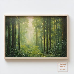 Vintage Forest Print - Landscape Wall Art, Forest Wall Print, Nature Wall Art, Botanical Home Decor for Living Room, Digital Download