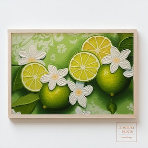 Lime Wall Art, Lime Print Digital Art, Citrus Kitchen Print, Green Kitchen Decor, Fruit Art Print, Rustic Kitchen Art, Digital Download
