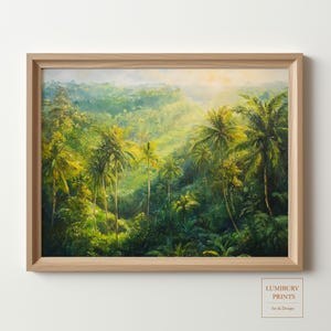 Tropical Jungle Wall Art, Rainforest Wall Art, Jungle Wall Décor, Vintage Jungle Art, Palm Tree Print, Botanical Poster, Digital Download