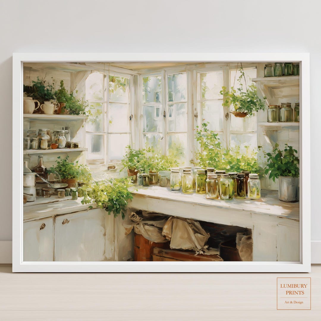 Kitchen Herb Wall Art, Herb Botanical Print, Farmhouse Kitchen Print ...