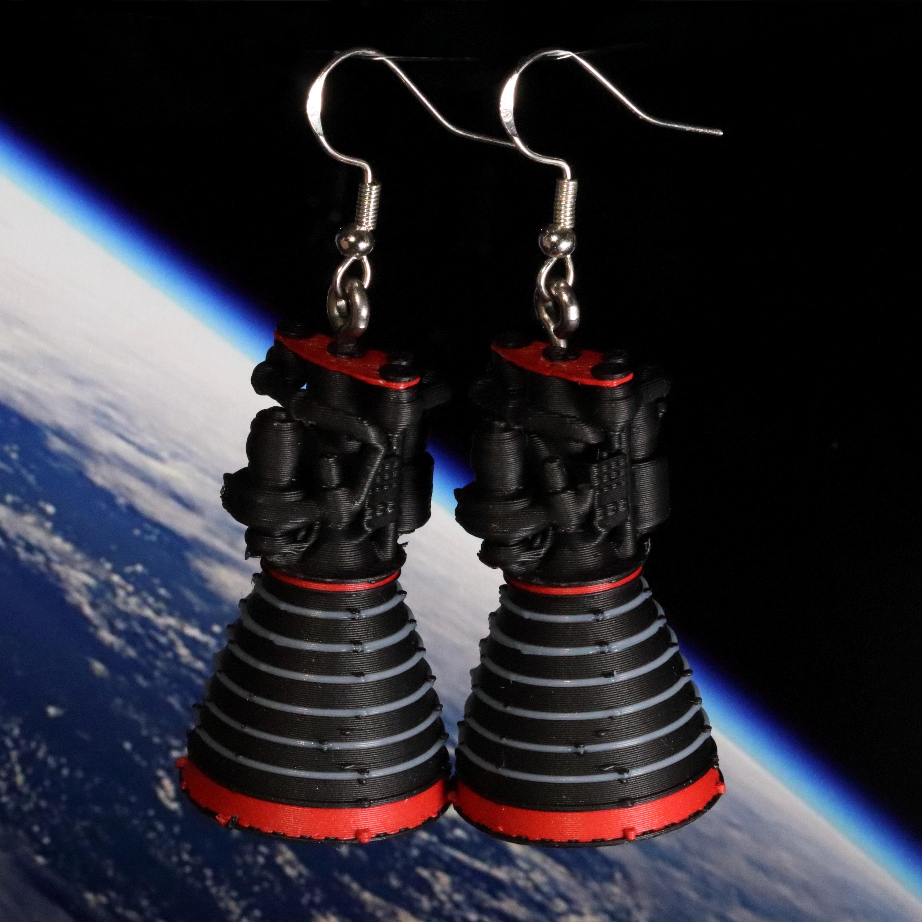 Nasa's RS-25 Rocket Engine 3D Printed Dangle Earrings - Etsy