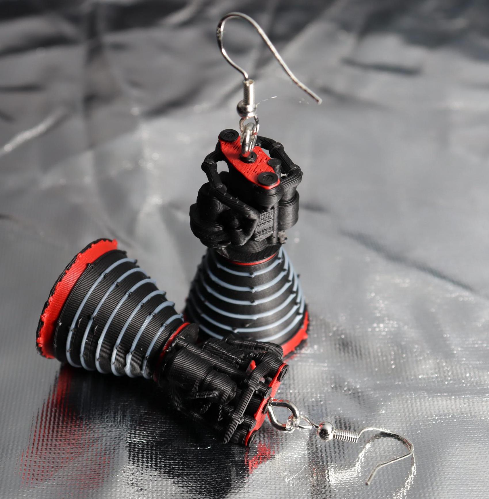 Nasa's RS-25 Rocket Engine 3D Printed Dangle Earrings - Etsy