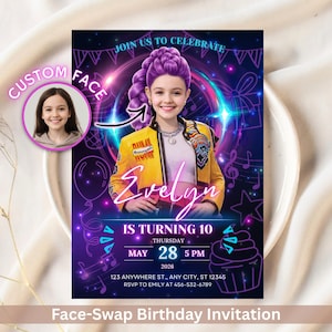 K-Pop Idol Girl Birthday Invitation | Face Swap Custom Invite | Digital Download