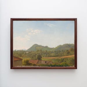 Classic Painting Art Print | Scenic Italian Landscape | View near Naples | Simon Denis Wall Decor | Museum Quality | Direct Delivery