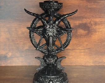 Świeca Baphometa | Gotycka świeca ołtarzowa | Mroczny okultystyczny wystrój | Wyjątkowy prezent czarowniczy
