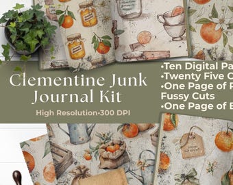 Kit de diario basura de cítricos vintage / Efímeras, etiquetas, descarga digital (imprimible)