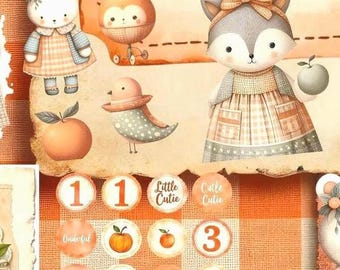 Kit de diario basura para baby shower "Little Cutie": 30 páginas imprimibles (descarga digital)