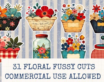 Recortes florales vintage: Efímeras botánicas para diarios basura (Descarga digital)