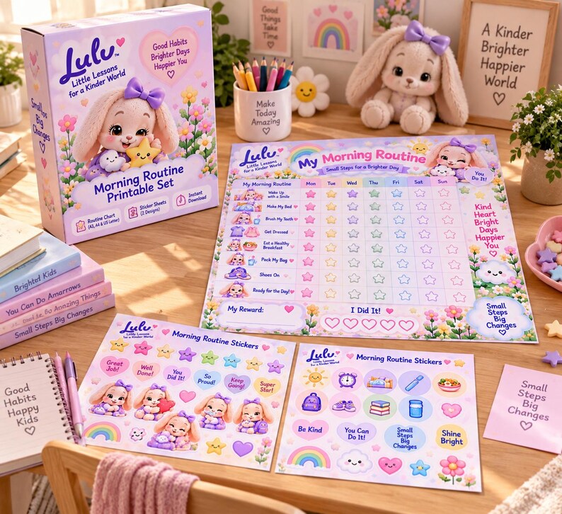 Morning Routine Chart for Kids, Printable Daily Schedule (digital ...