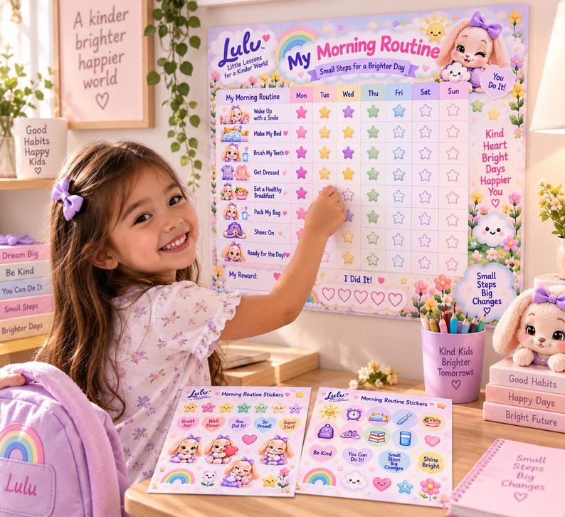 Morning Routine Chart for Kids, Printable Daily Schedule (digital ...