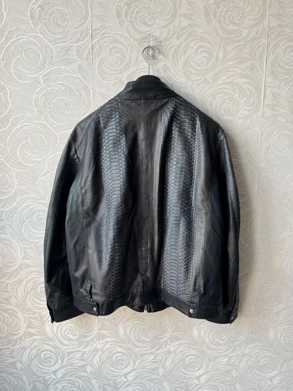 Real Python Leather Made in Italy Jacket Navy Blu… - image 7