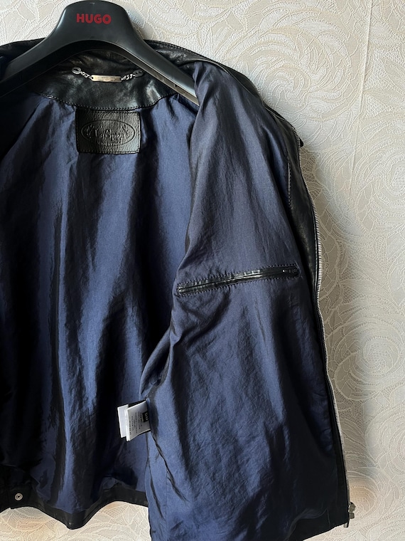 Real Python Leather Made in Italy Jacket Navy Blu… - image 14