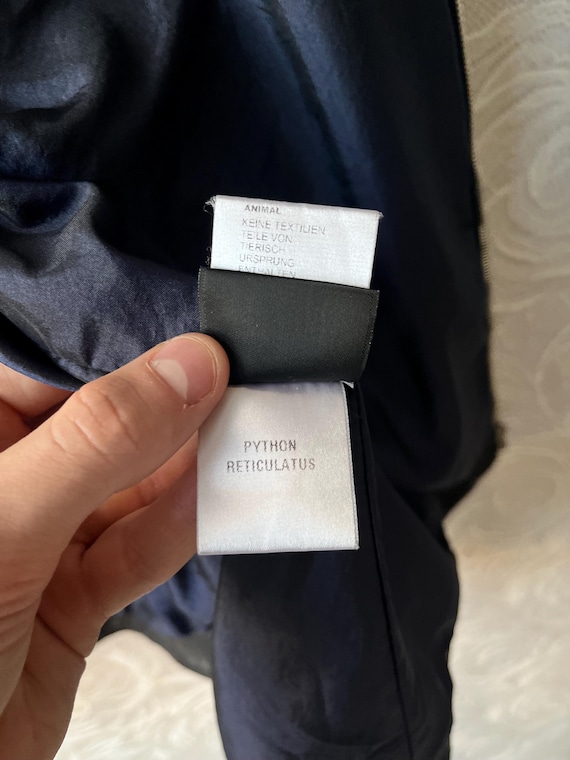 Real Python Leather Made in Italy Jacket Navy Blu… - image 17