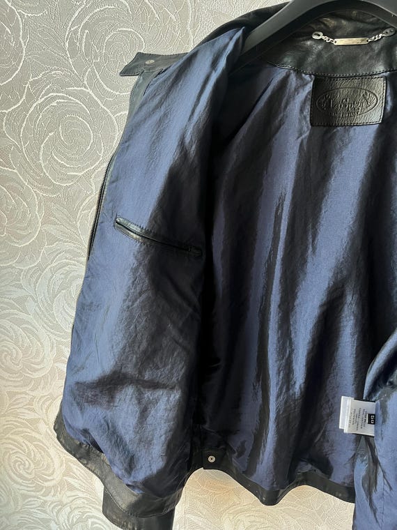 Real Python Leather Made in Italy Jacket Navy Blu… - image 15